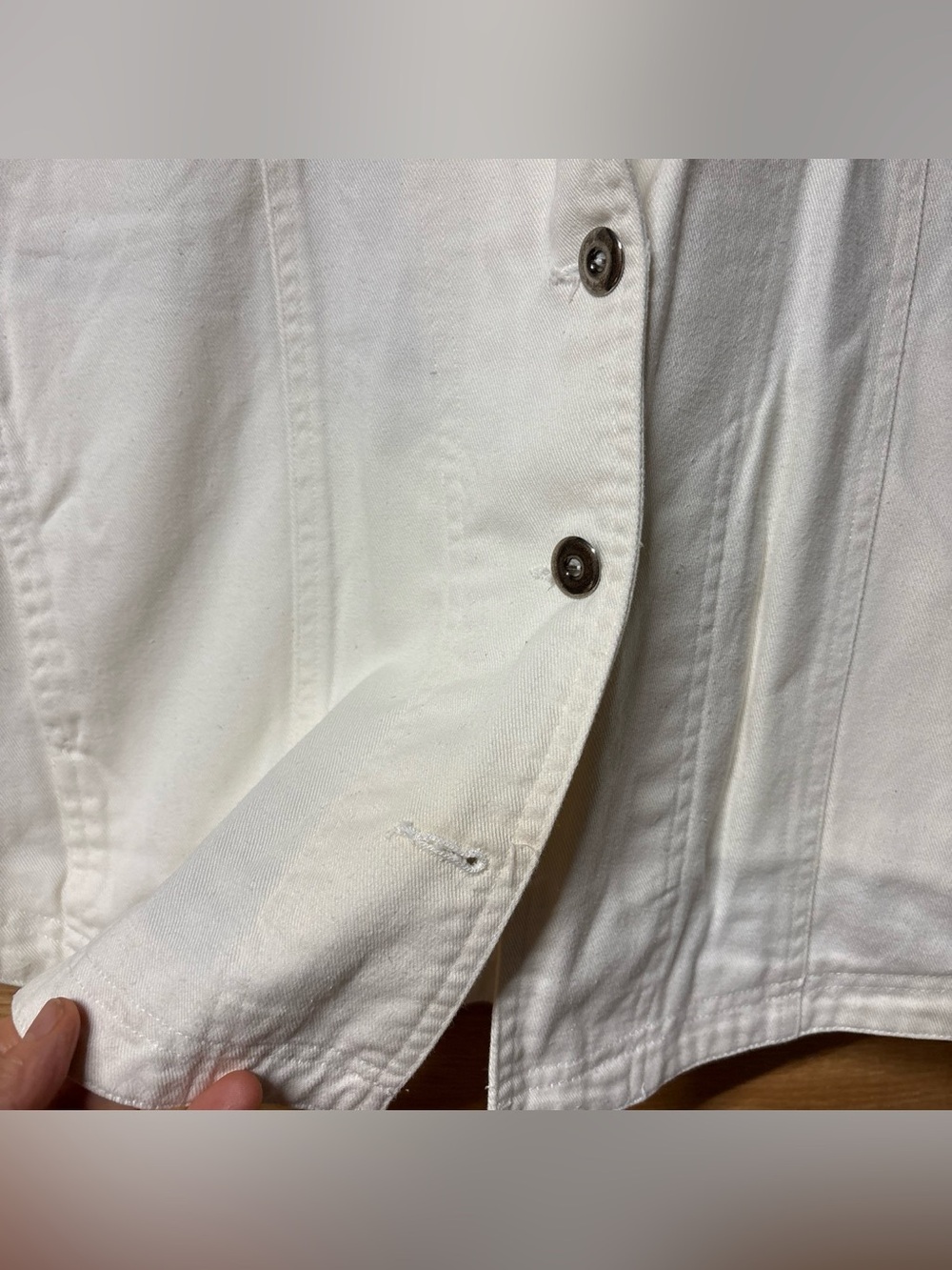 Together! Cream Button-Front Jean Jacket - Picture 3 of 5